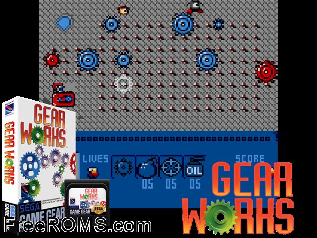 Gear Works Game Gear game showing 3D box cover and gameplay screenshot